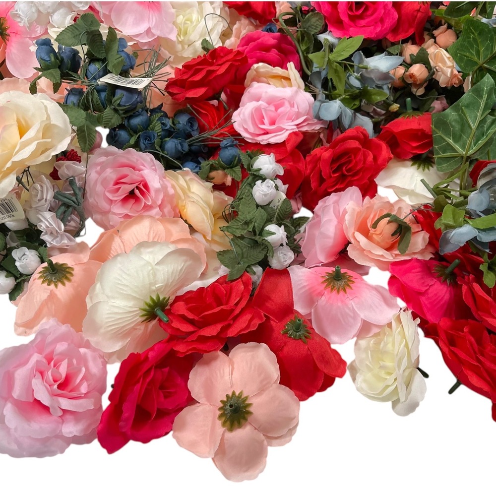 LAREGE Multicolor Artificial Flower Lot Blooms Faux Roses Craft Decor Boho